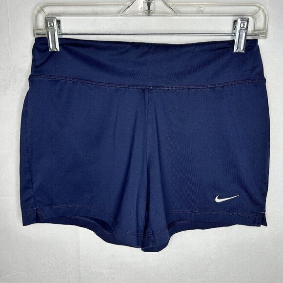 NIKE Womens Navy Dri-Fit Athletic Running Shorts Size S (26x4.5) - Picture 1 of 4